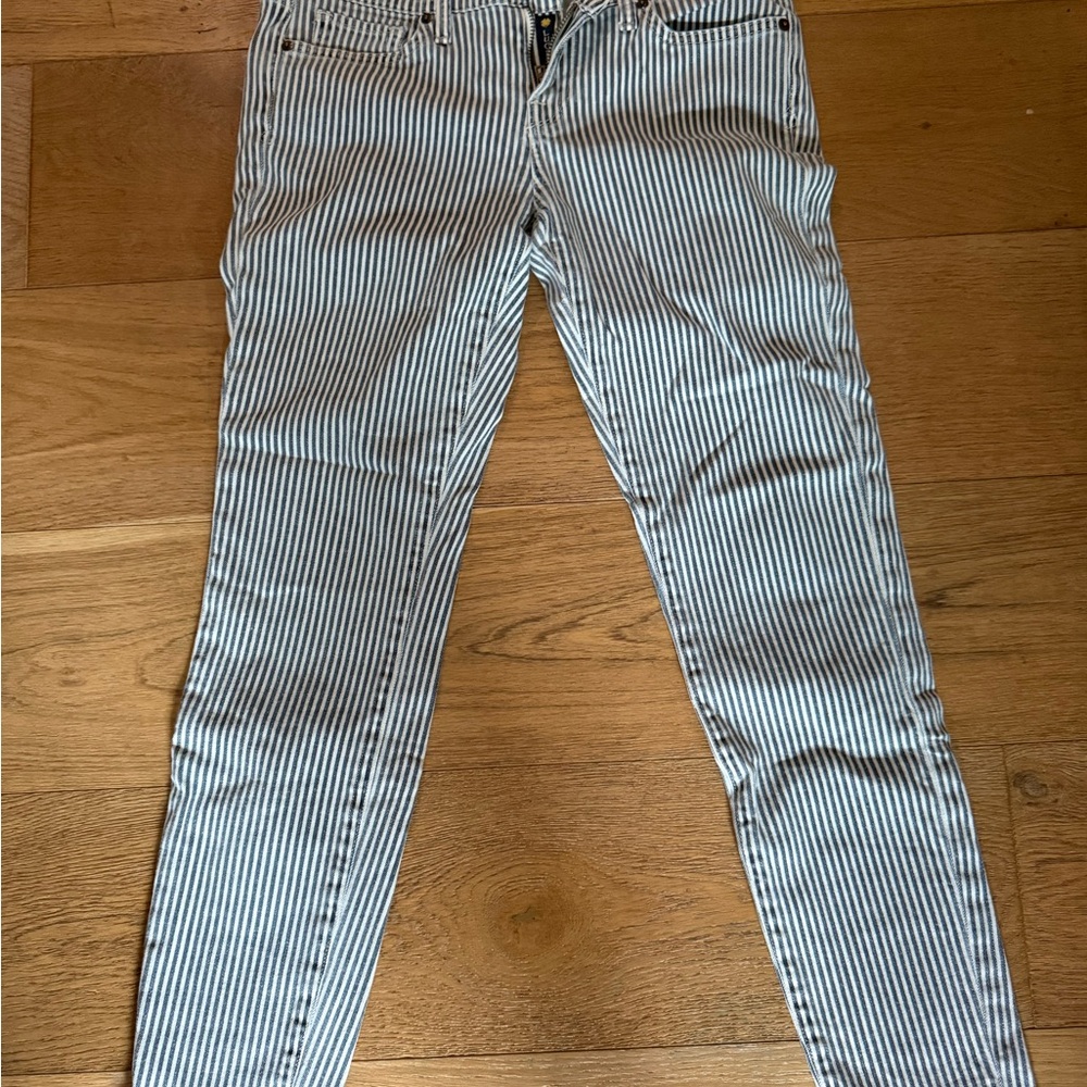 Lucky Brand Navy and White Striped Jeans
